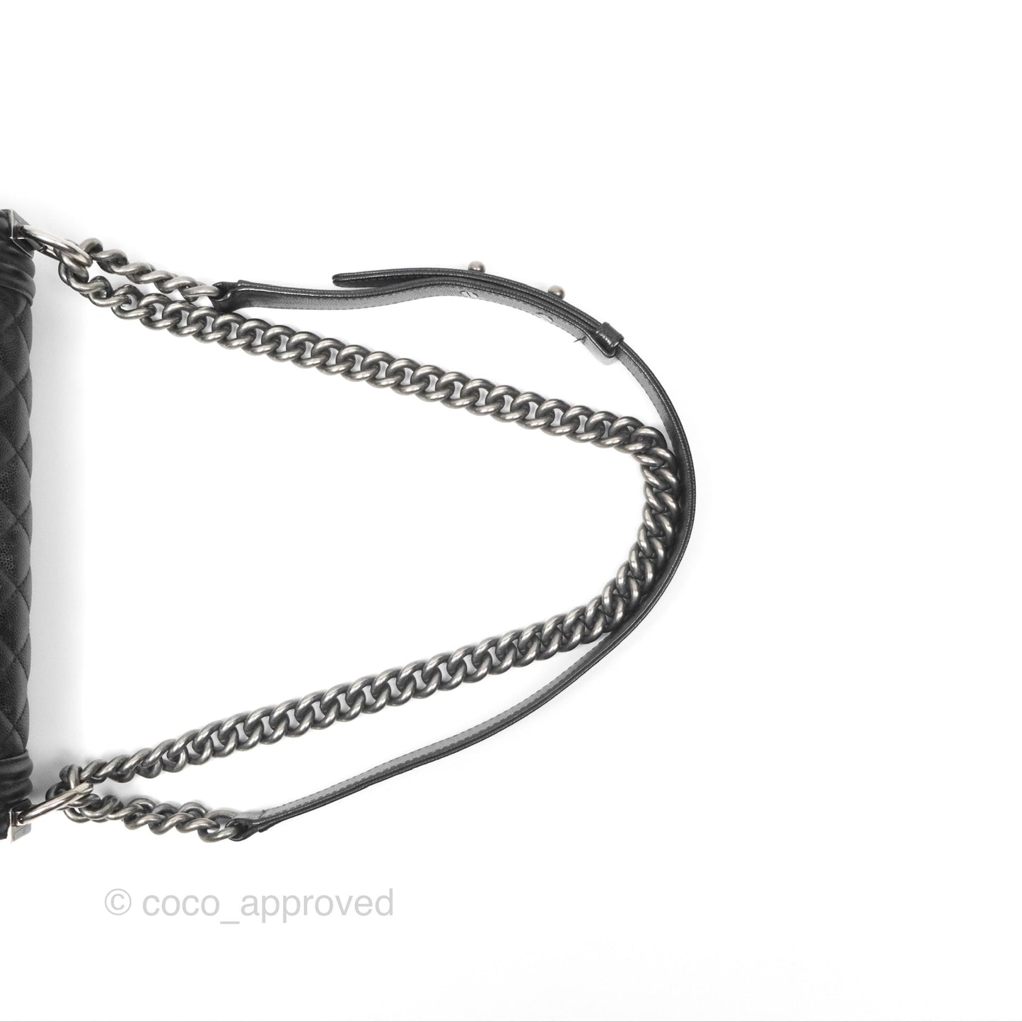 Chanel Medium Boy Quilted Black Caviar Ruthenium Hardware