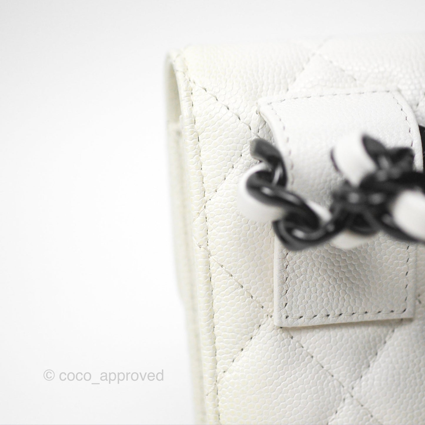 Chanel My Everything Belt Flap Card Holder White Caviar Incognito Hardware