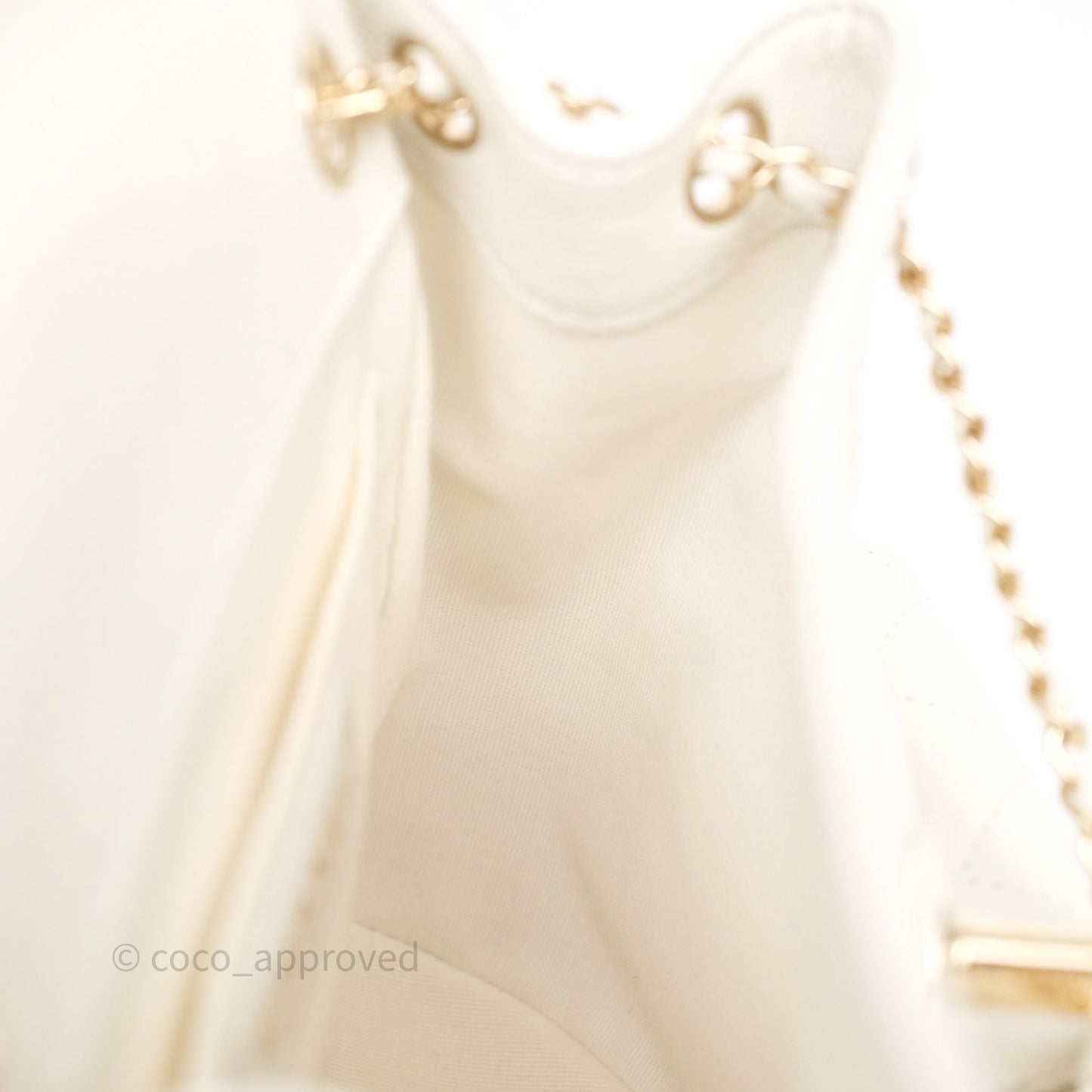 Chanel Duma Backpack Medium White Caviar Gold Hardware