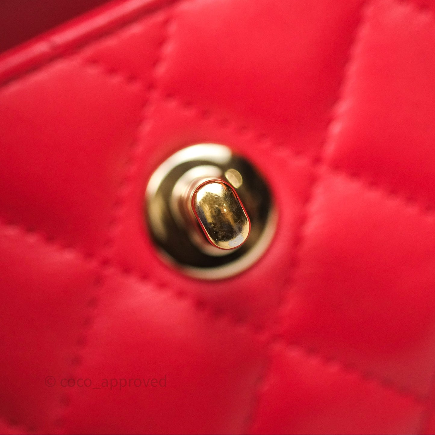 Chanel Mini Quilted Trendy CC Clutch With Chain Red Lambskin Gold Hardware