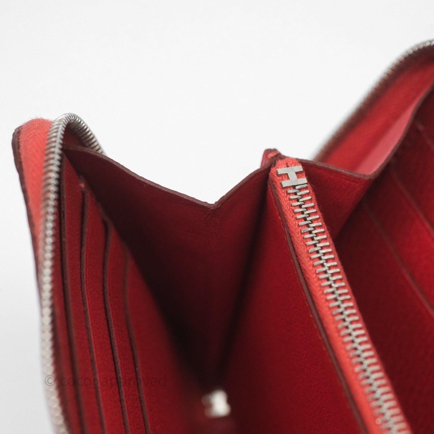 Hermès Azap Wallet Red Alligator Palladium Hardware