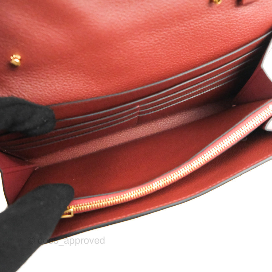 Hermès Constance Long To Go Wallet Red Rouge H Evercolor Gold Hardware