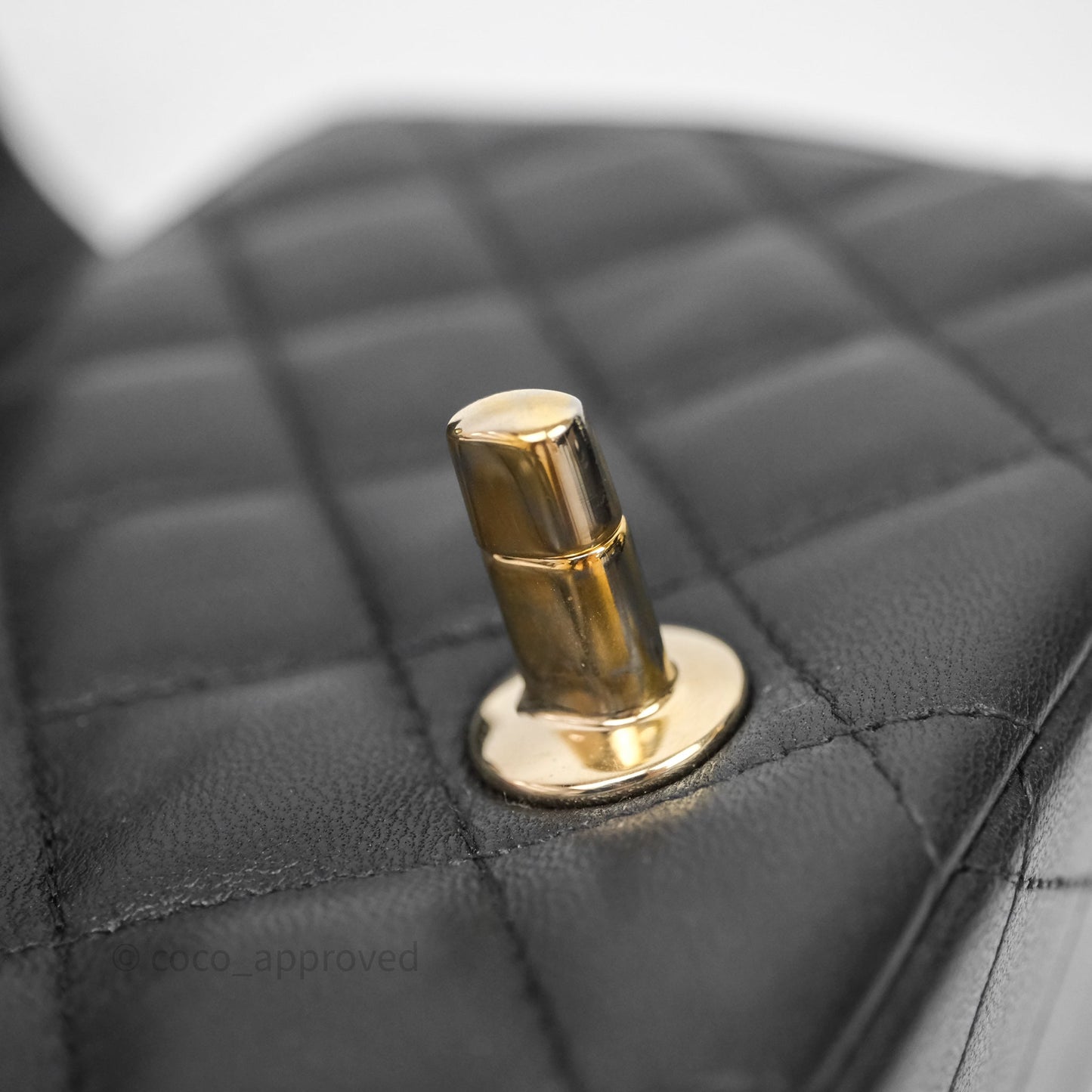 Chanel Mini Square Quilted Black Lambskin Gold Hardware