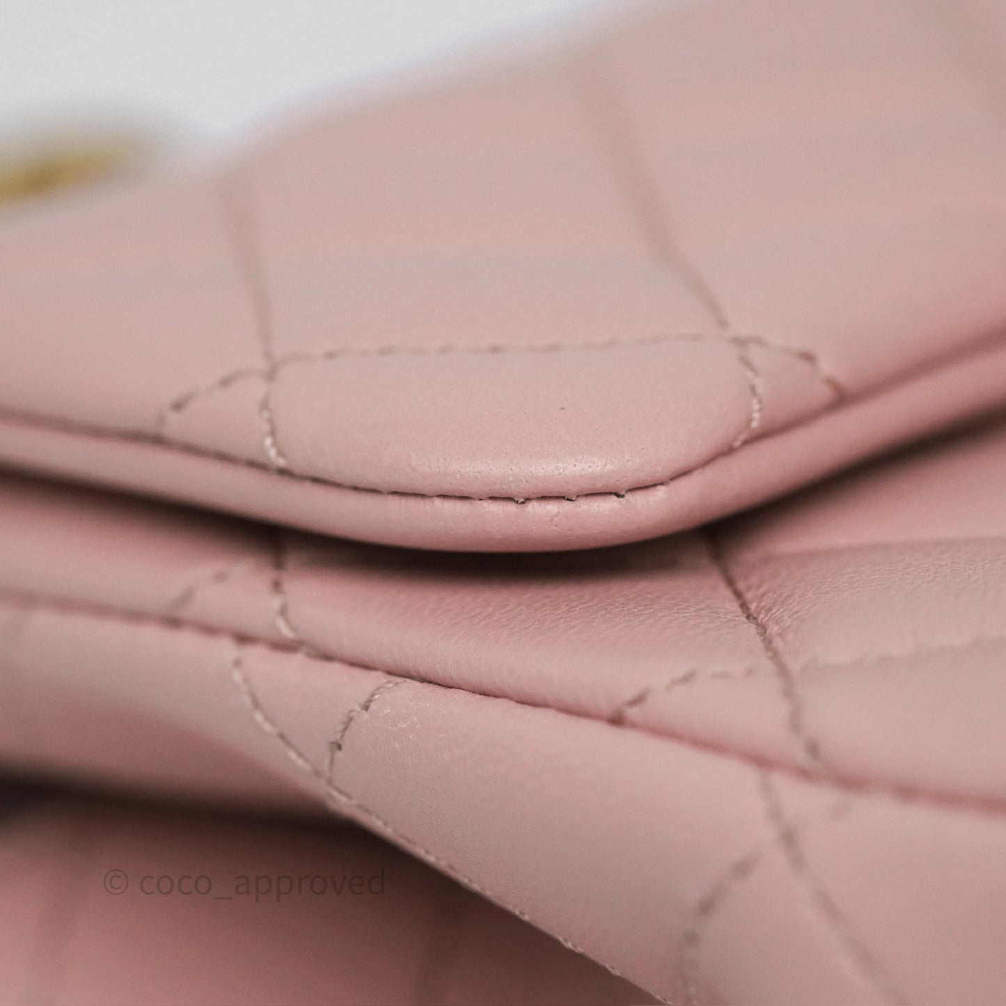 Chanel Quilted Mini Square Flap with Camellia Adjustable Chain Pink Clair Lambskin