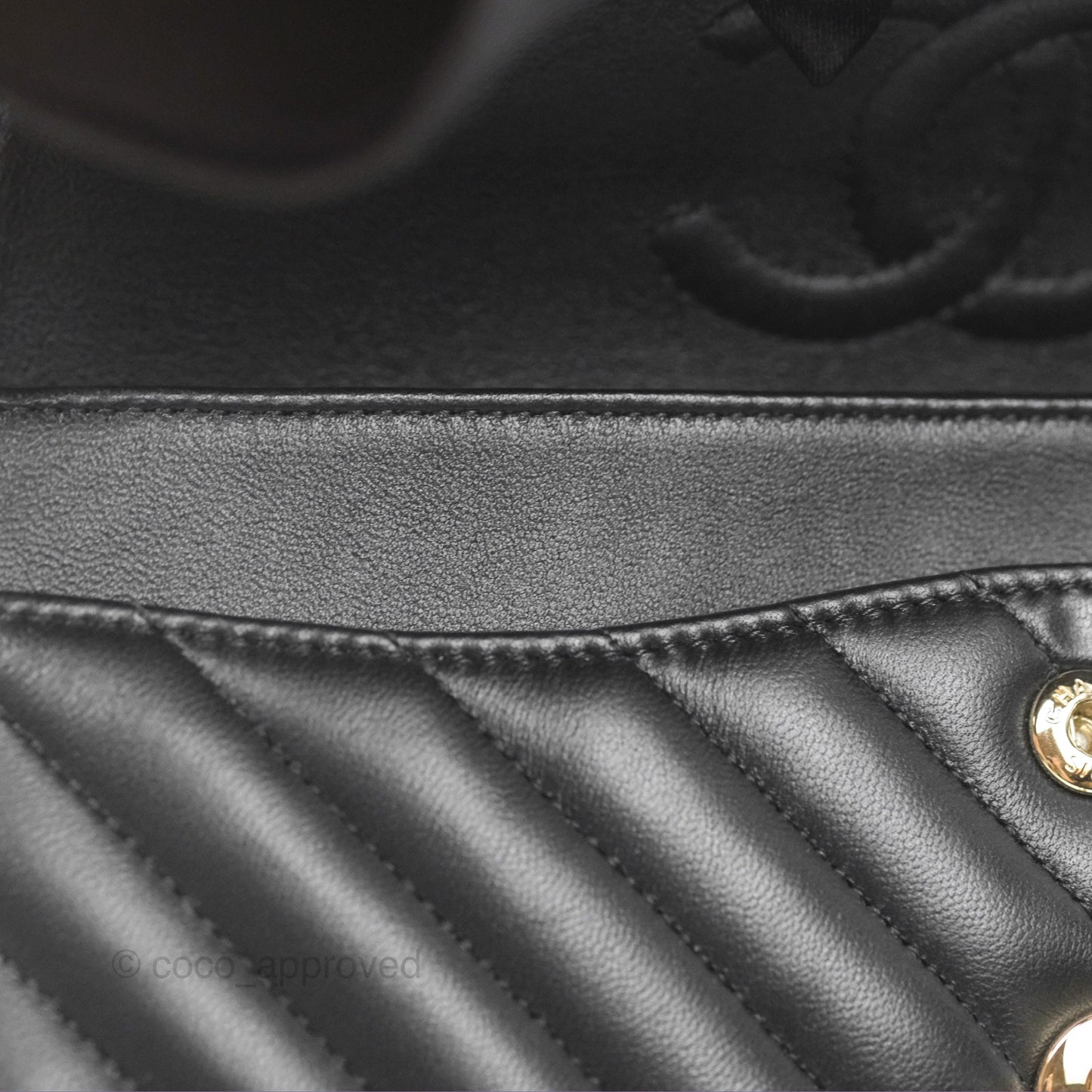 Chanel Small Classic Chevron Flap Black Lambskin Gold Hardware