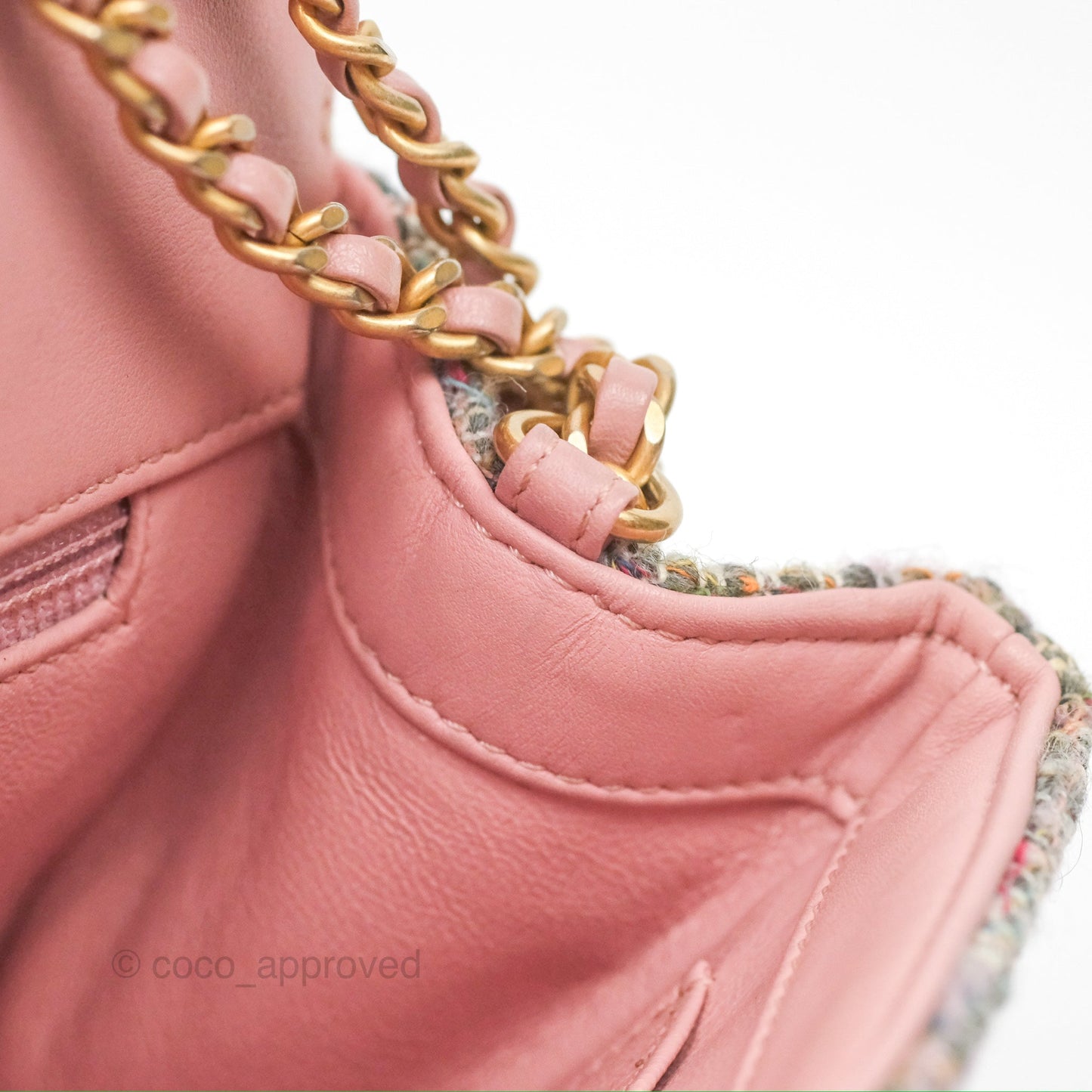 Chanel Small CC Filigree Flap Pink Tweed