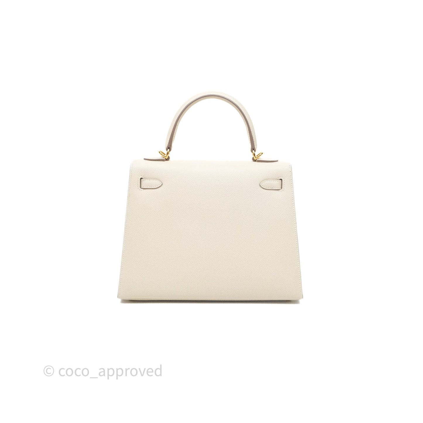 Hermes Kelly 25 Craie Epsom Gold Hardware