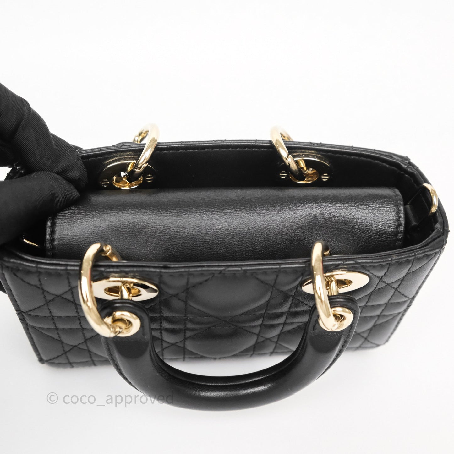 Christian Dior Lady D-Joy Micro Bag Antique Black Lambskin