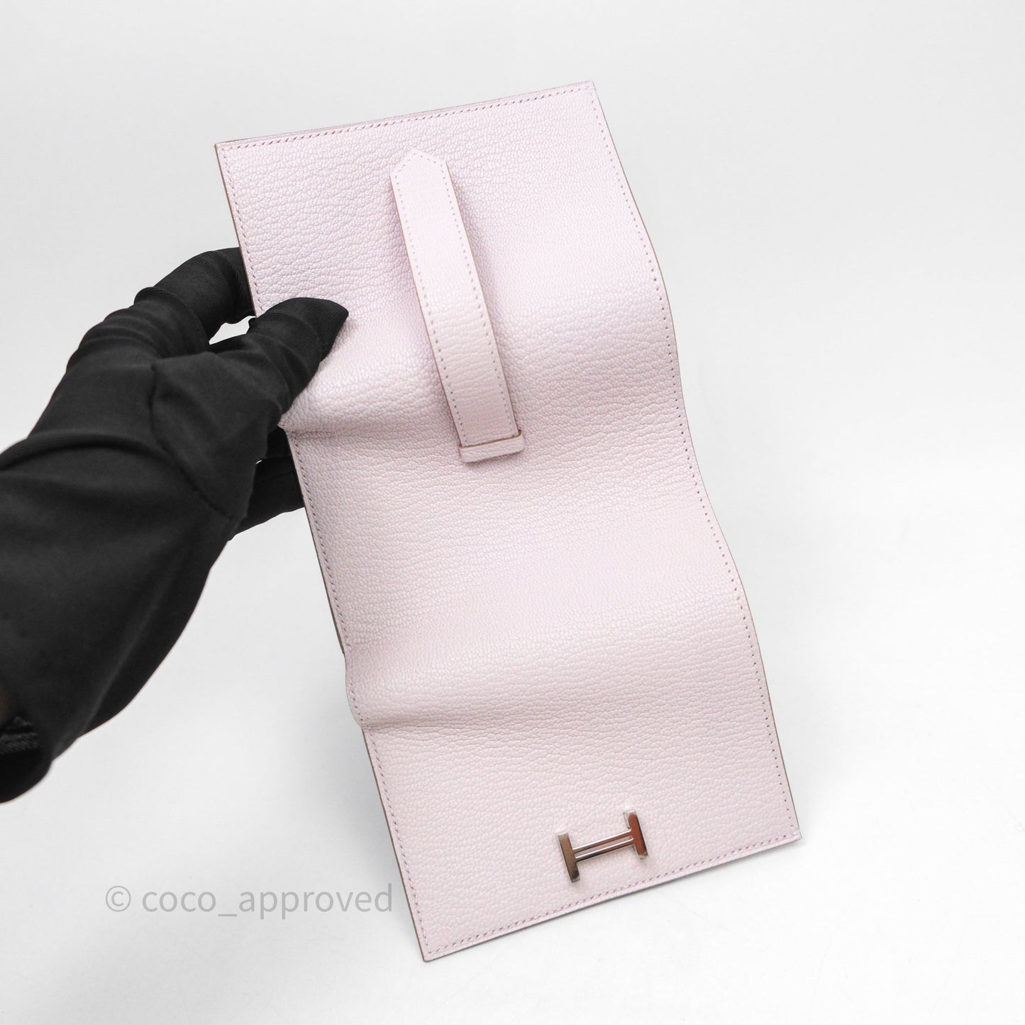 Hermes Bearn Wallet Mauve Pale 09 Palladium Hardware