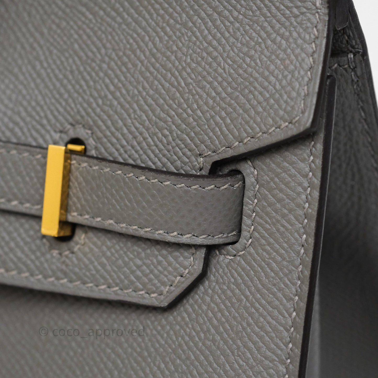 Hermès Birkin 25 Sellier Gris Meyer 0L Epsom Gold Hardware