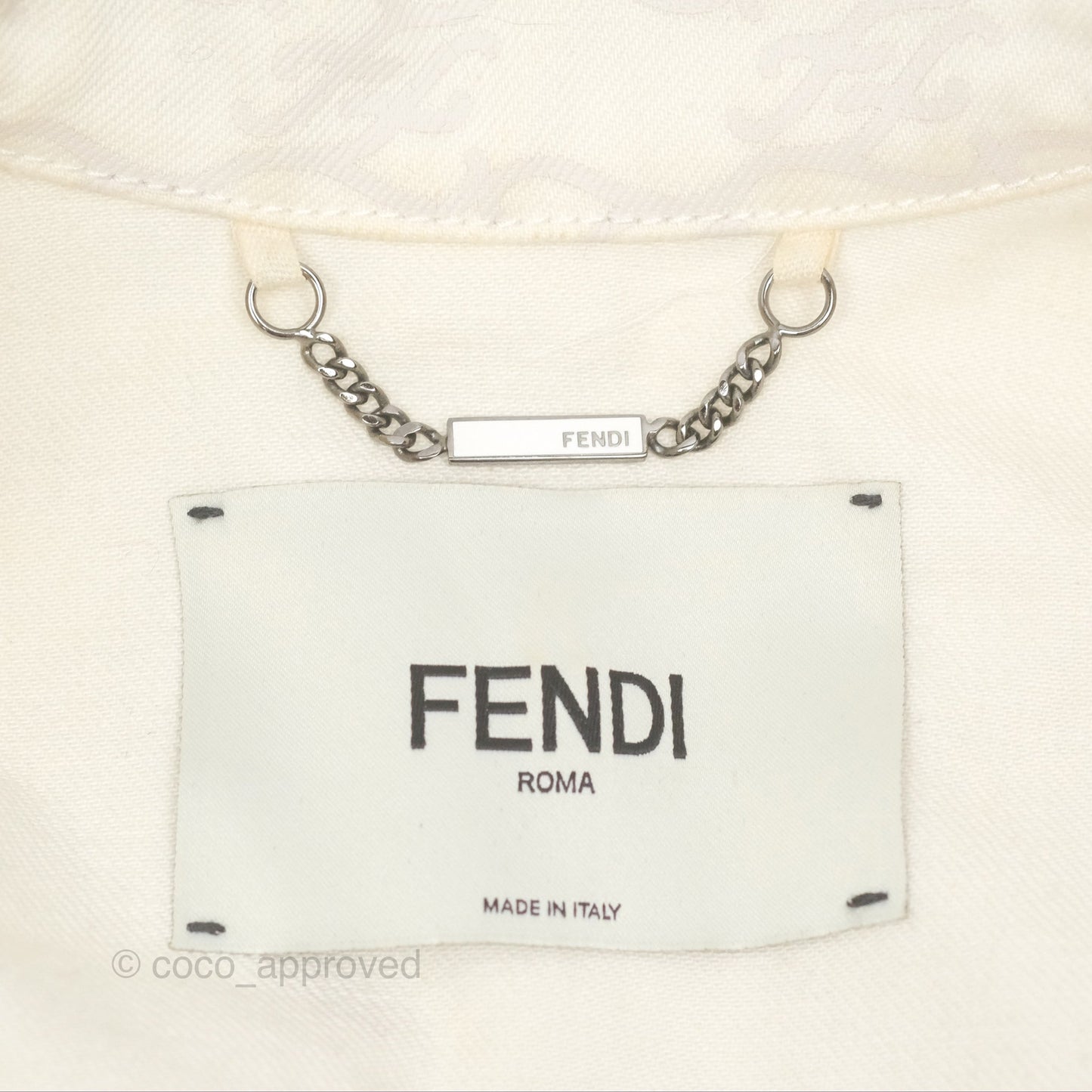Fendi White Denim Jacket Size 36