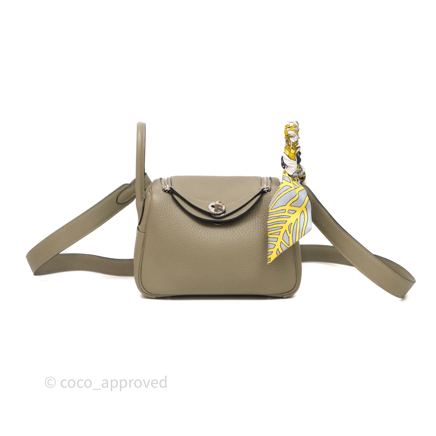 Hermès Mini Lindy 20 Sauge Q1 Clemence Palladium Hardware