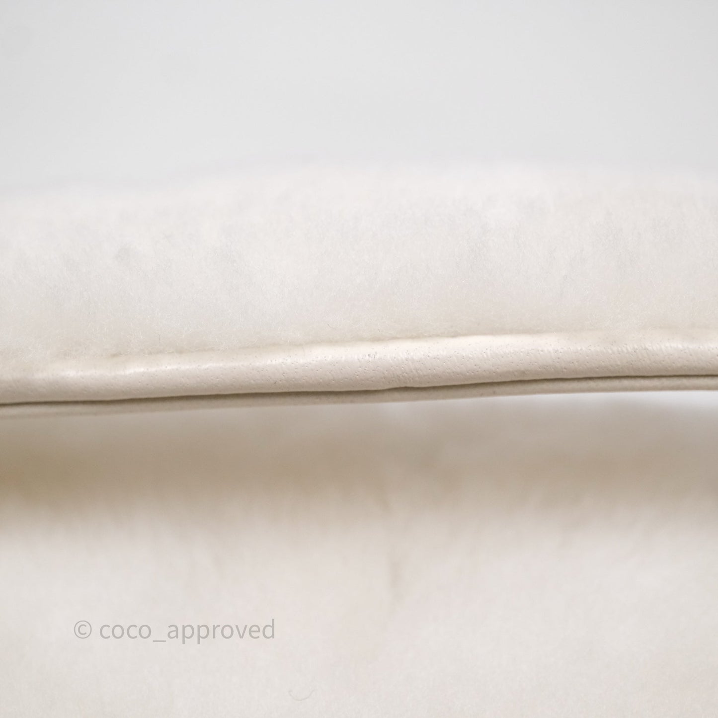Miu Miu Shearling Vanity Case White Gold Hardware