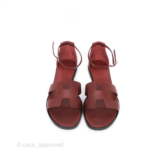 Hermes Sandales Santorini Rouge Tomette Size 36.5