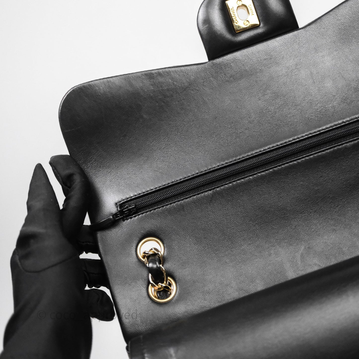 Chanel Classic Jumbo Double Flap Black Lambskin Bag Gold Hardware