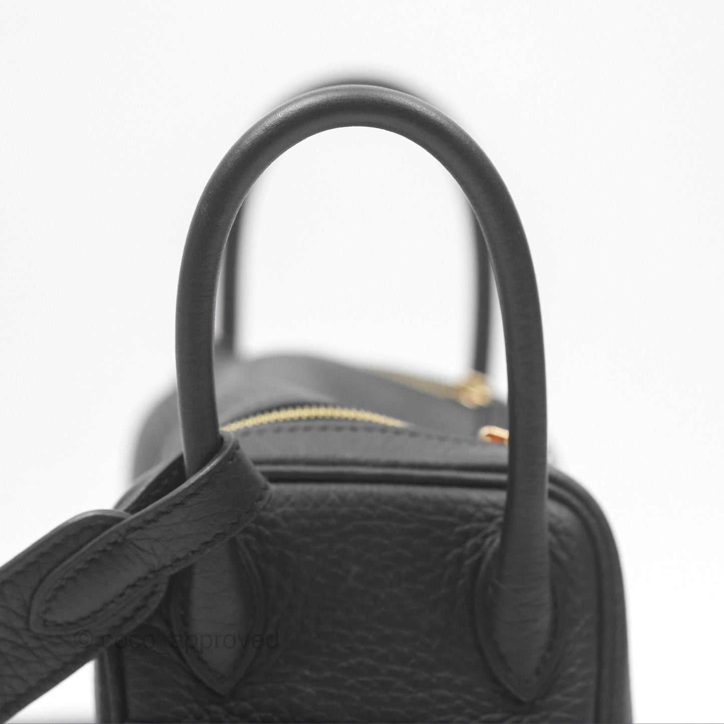 Hermès Mini Lindy 20 Noir 89 Clemence Gold Hardware