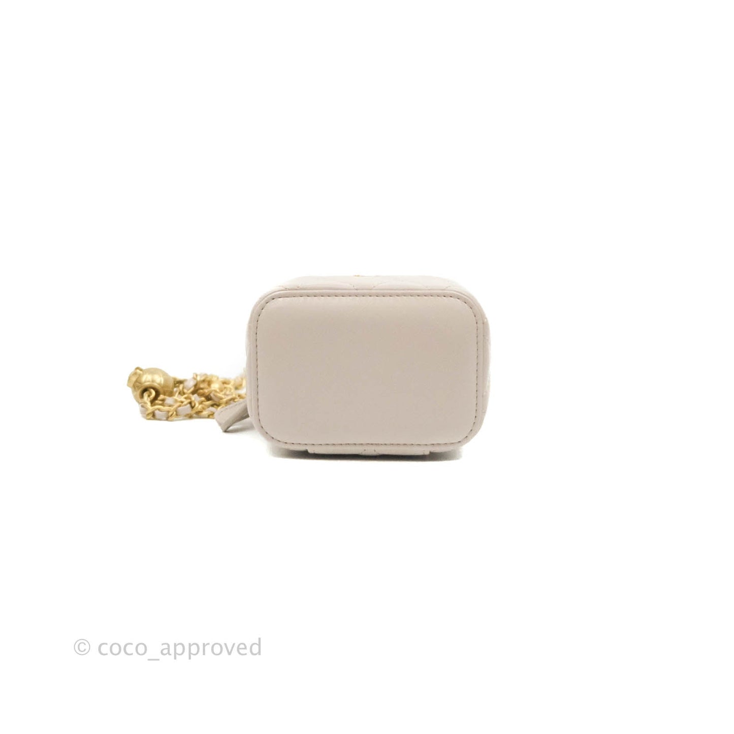 Chanel Classic Mini Pearl Crush Vanity With Chain Lilac Pink Lambskin Aged Gold Hardware