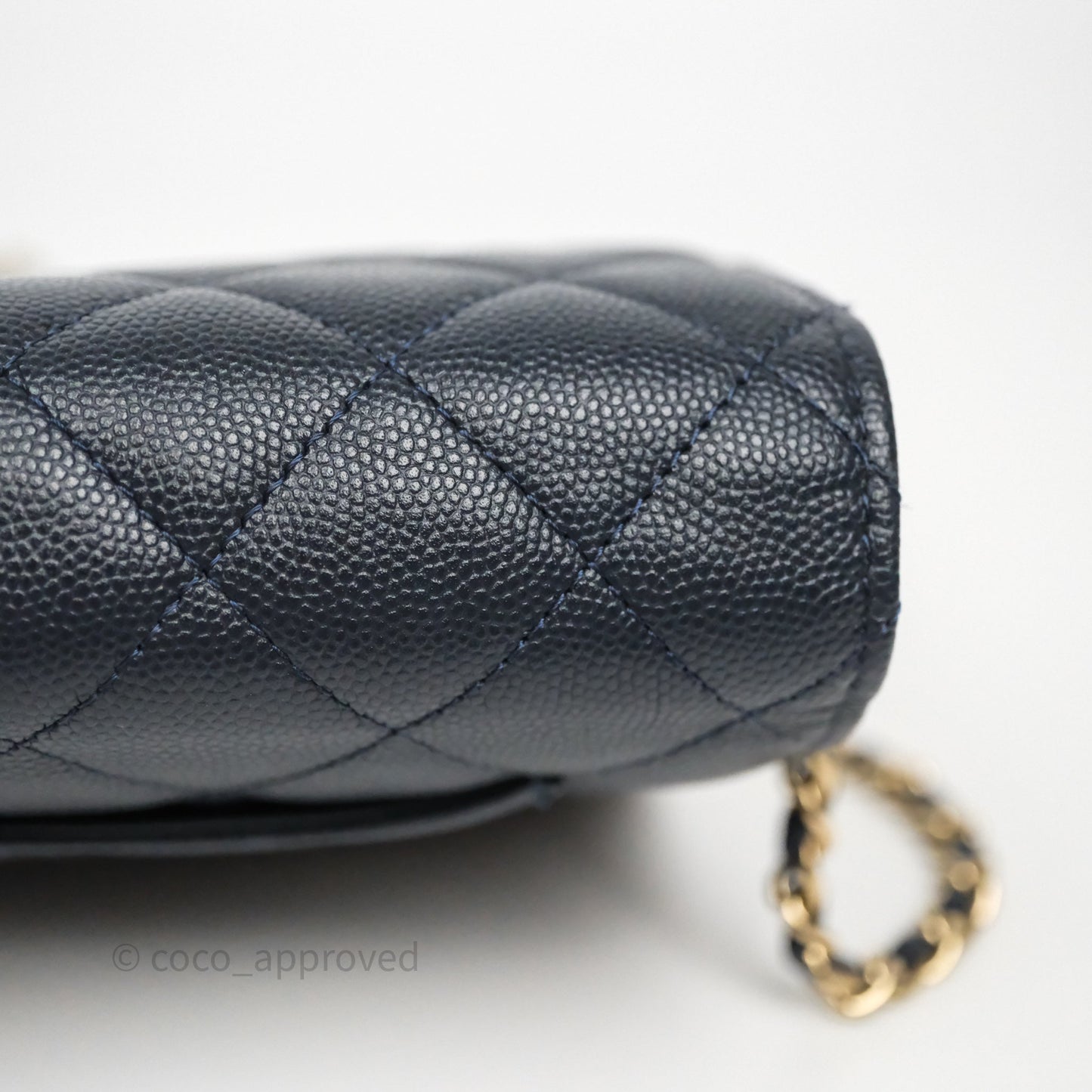 Chanel Classic Wallet On Chain WOC Quilted Navy Caviar Gold Hardware