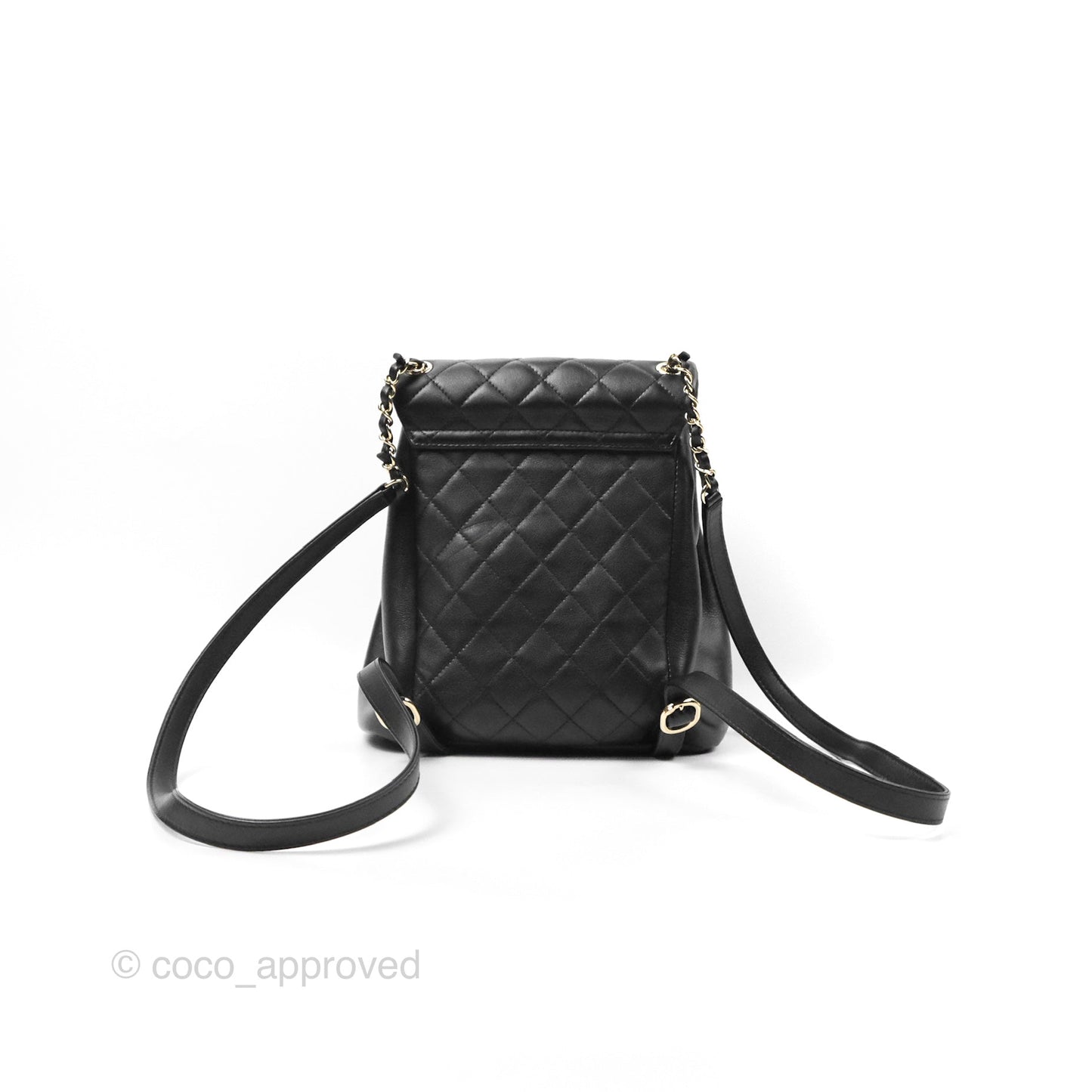 Chanel Quilted Large Duma Drawstring Backpack Black Lambskin