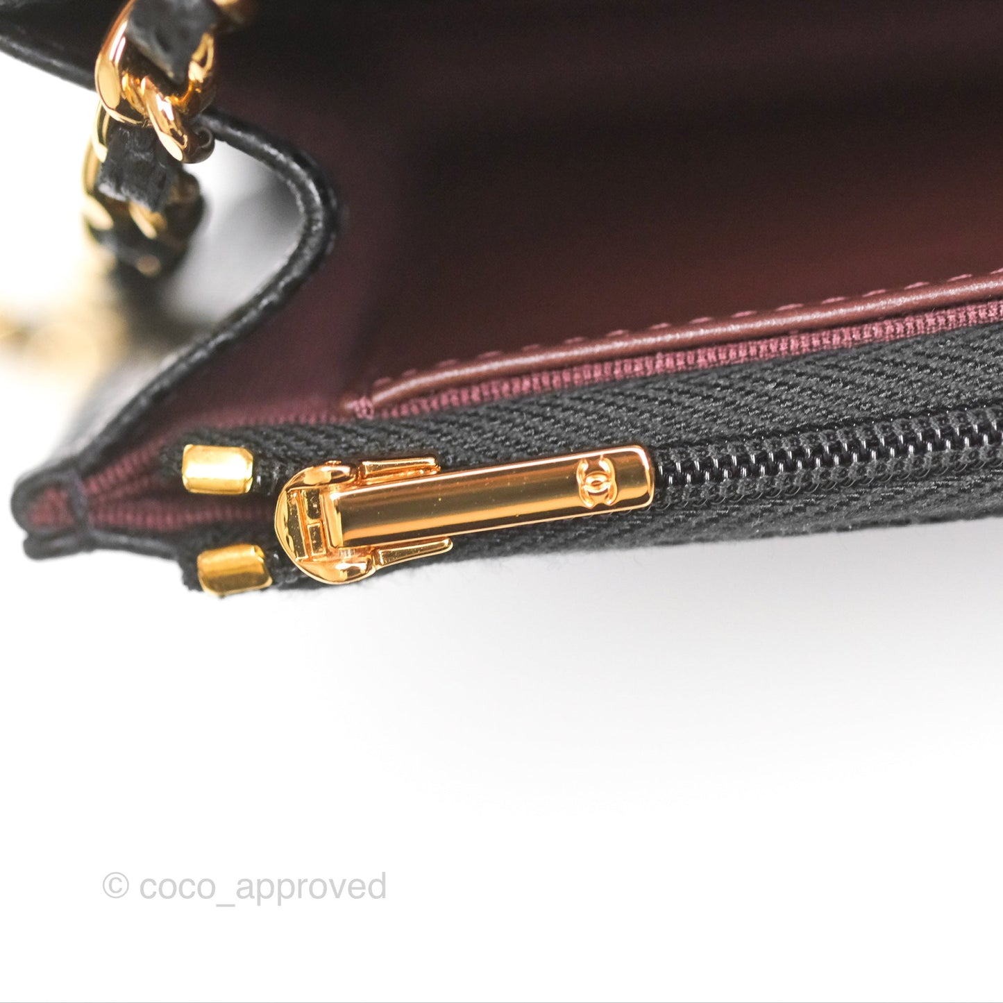 Chanel Classic Wallet On Chain WOC Quilted Black Caviar Gold Hardware