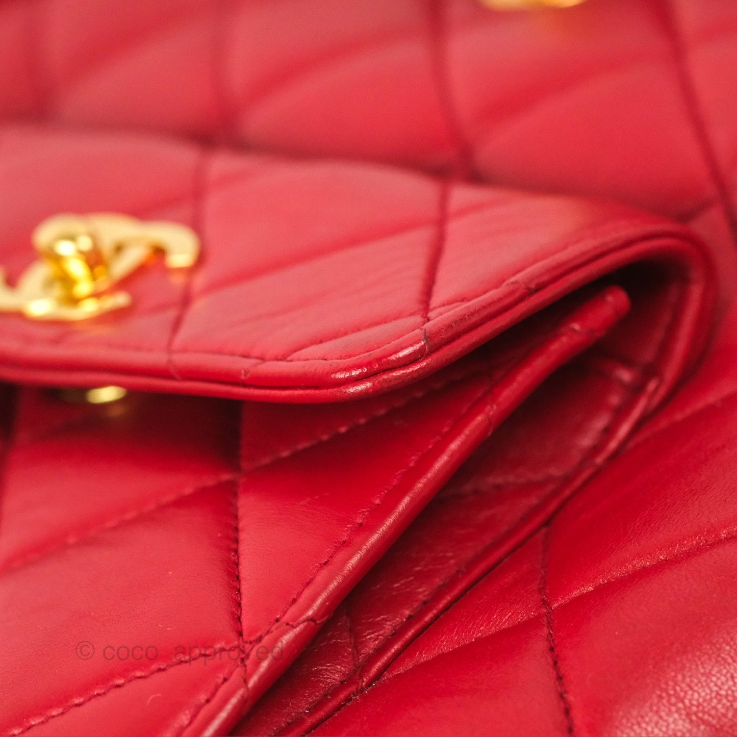 Chanel Vintage CC Duma Backpack Red Lambskin 24K Gold Hardware