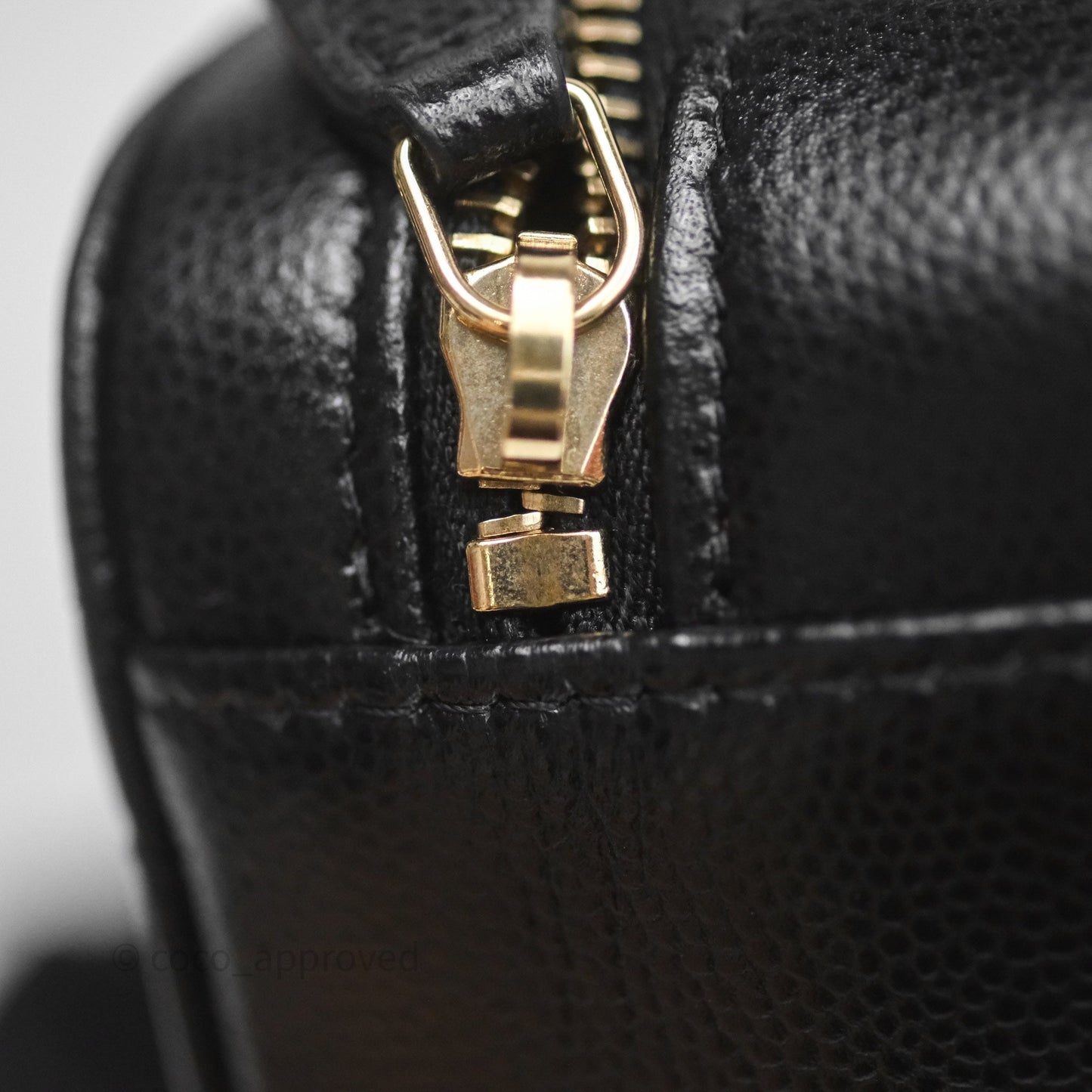 Chanel Quilted Camera Case Black Caviar Gold Hardware
