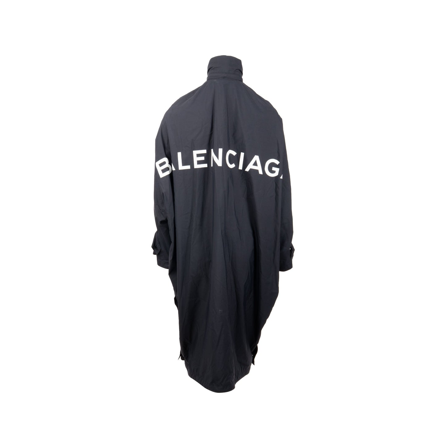 Balenciaga Size 34 Logo Anorak Nylon Black SHW