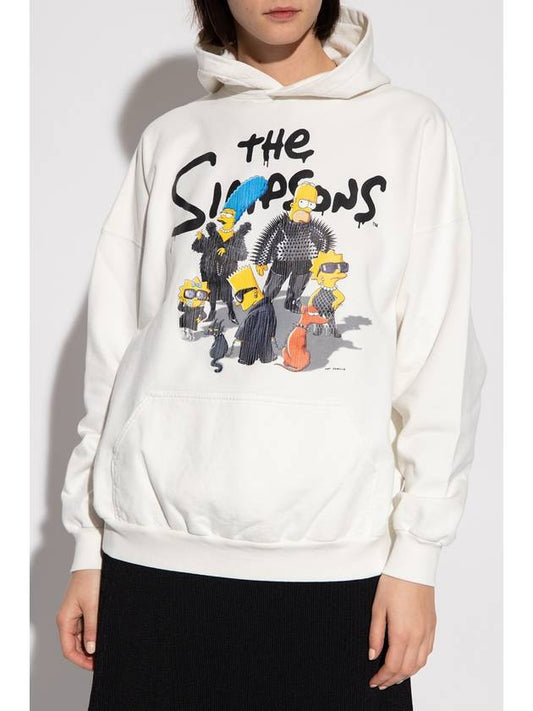 Luxury Balenciaga The Simpsons Printed Hoodie White