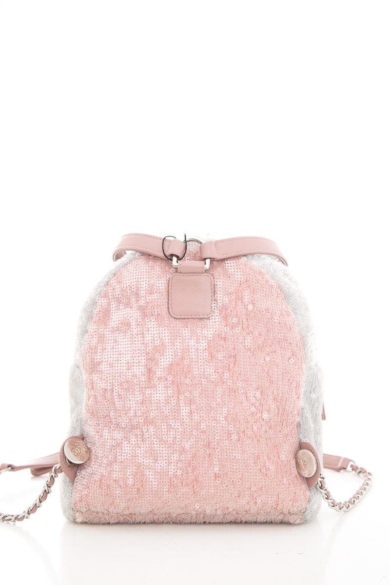 Luxury Chanel 2018 Multicolor Sequin Waterfall Tricolor Backpack