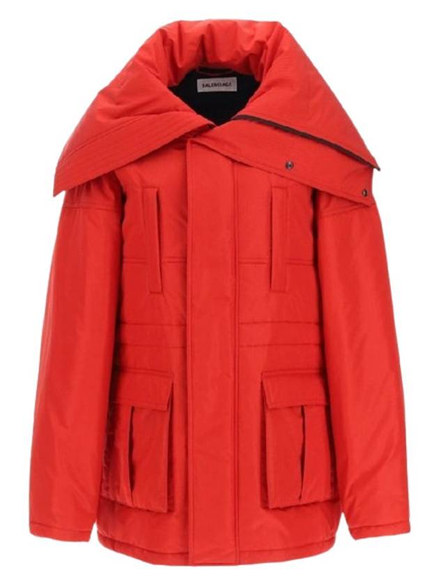 Luxury Balenciaga CB Technical Parka Red