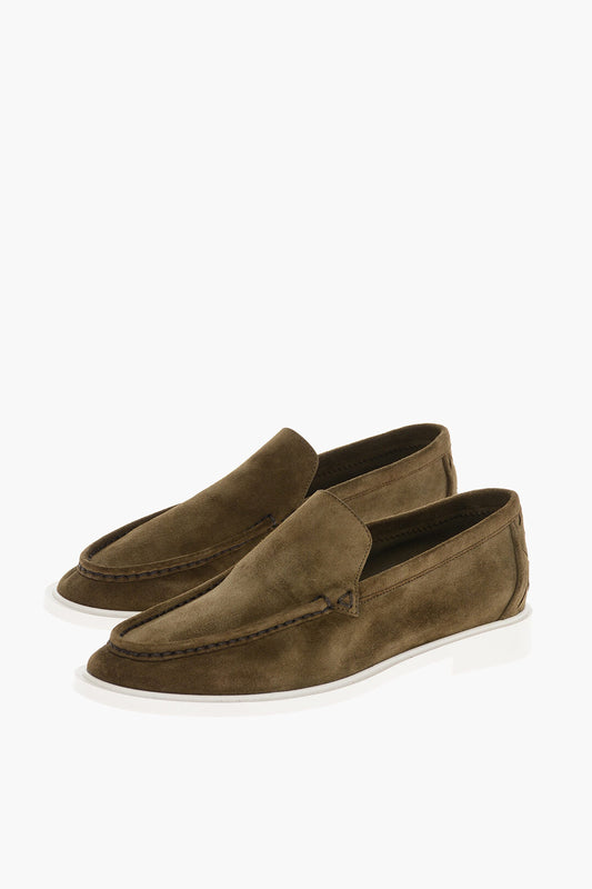 Luxury Bottega Veneta Suede Loafers With Braided Detail