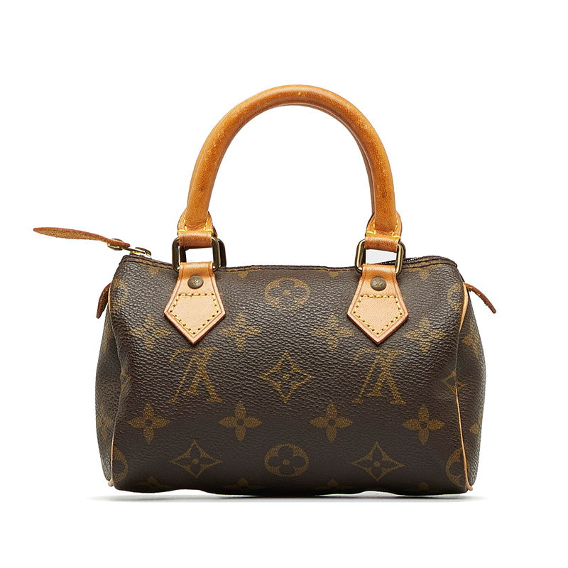 Louis Vuitton Monogram Mini Speedy Handbag M41534 Brown PVC Leather  Louis Vuitton