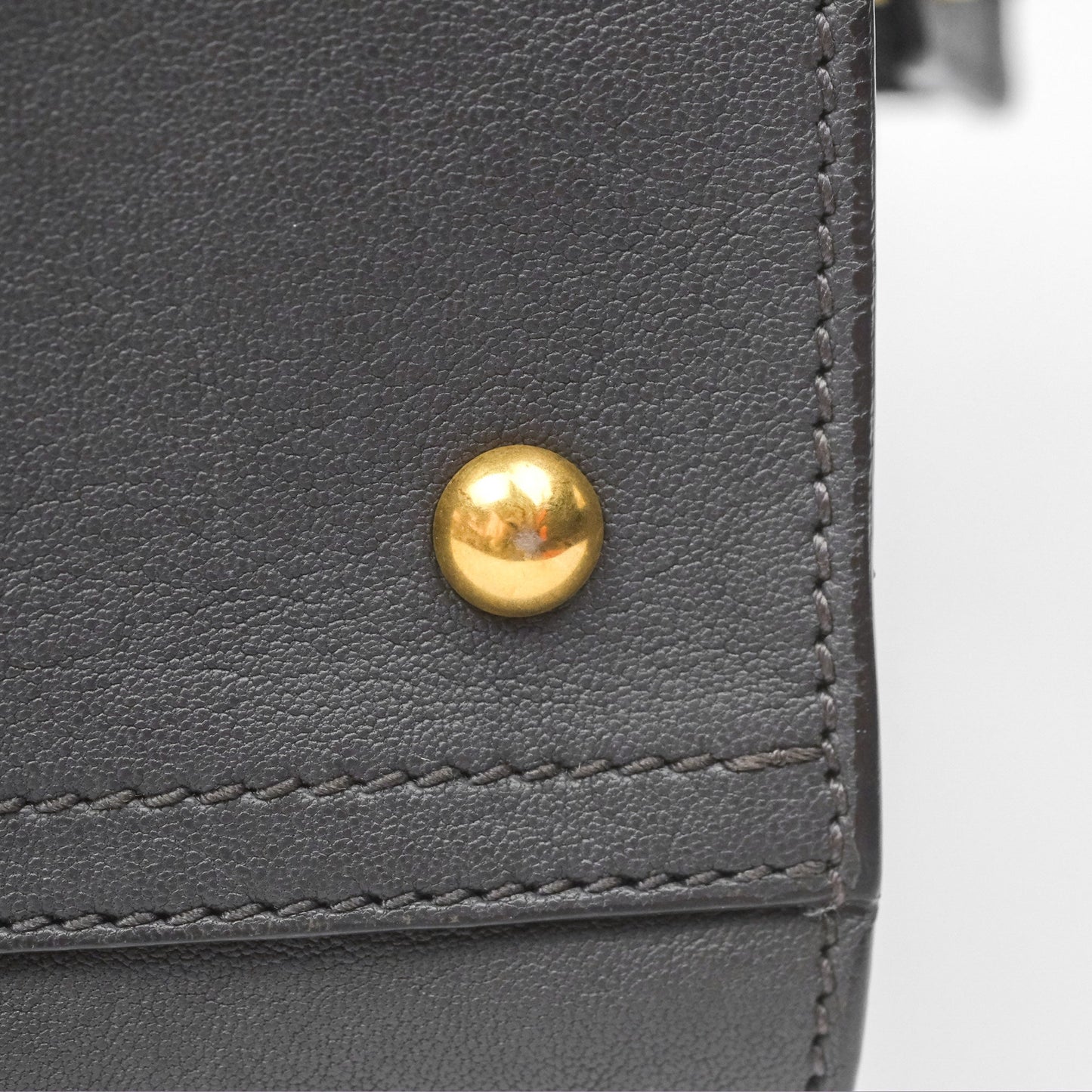 Saint Laurent Chyc Bag Dark Grey Calfskin Gold Hardware