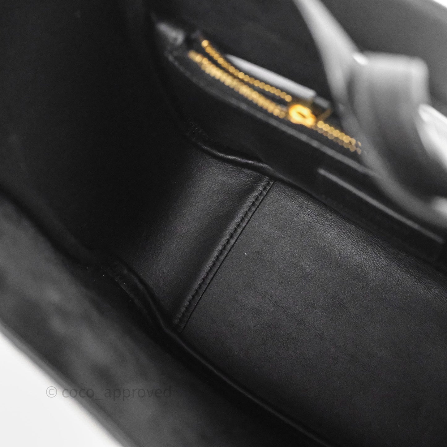 Saint Laurent LE 5 à 7 Supple Small Black Grained Leather Gold Hardware