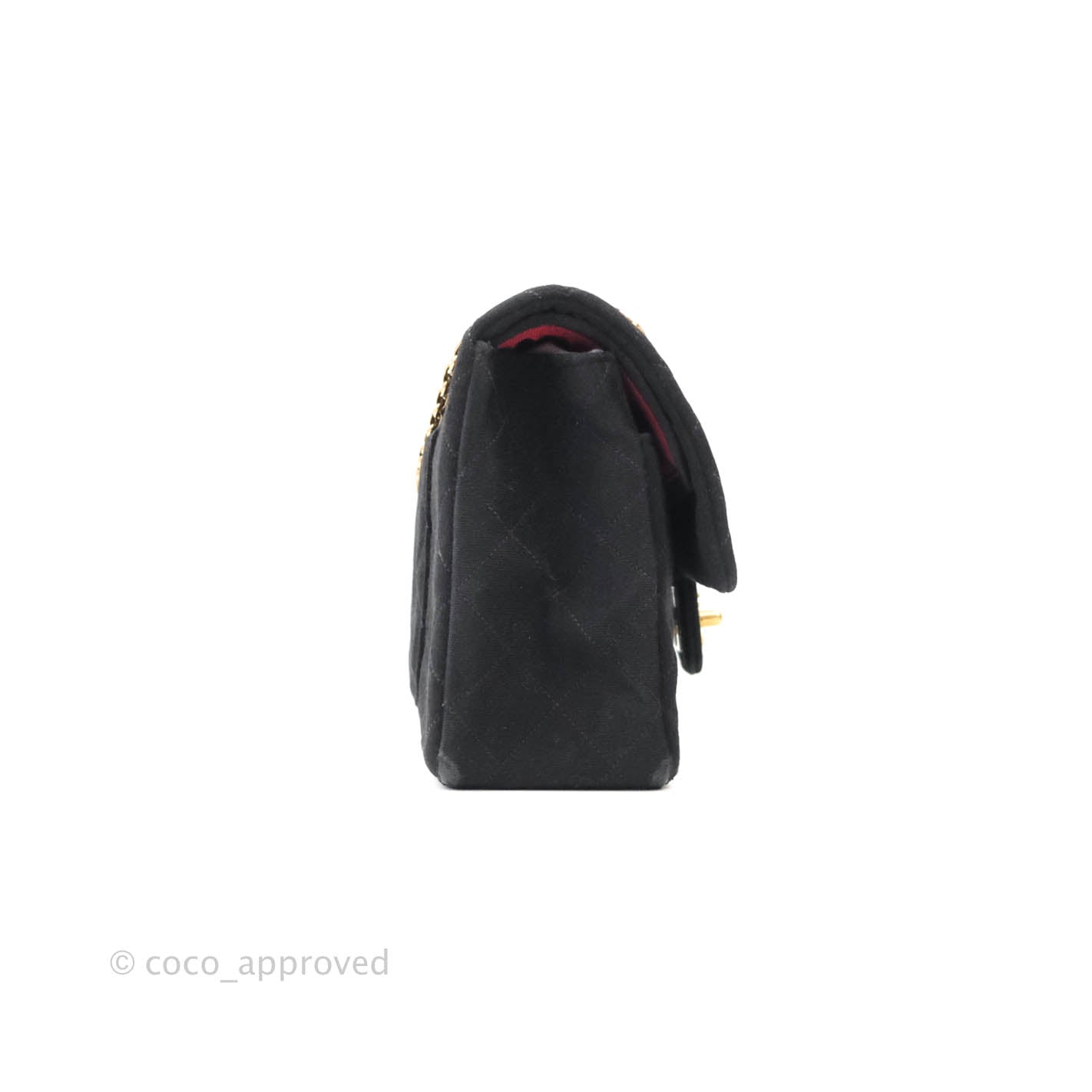 Chanel Black Quilted Jersey Medium Classic Double Flap Bag Gold Hardware