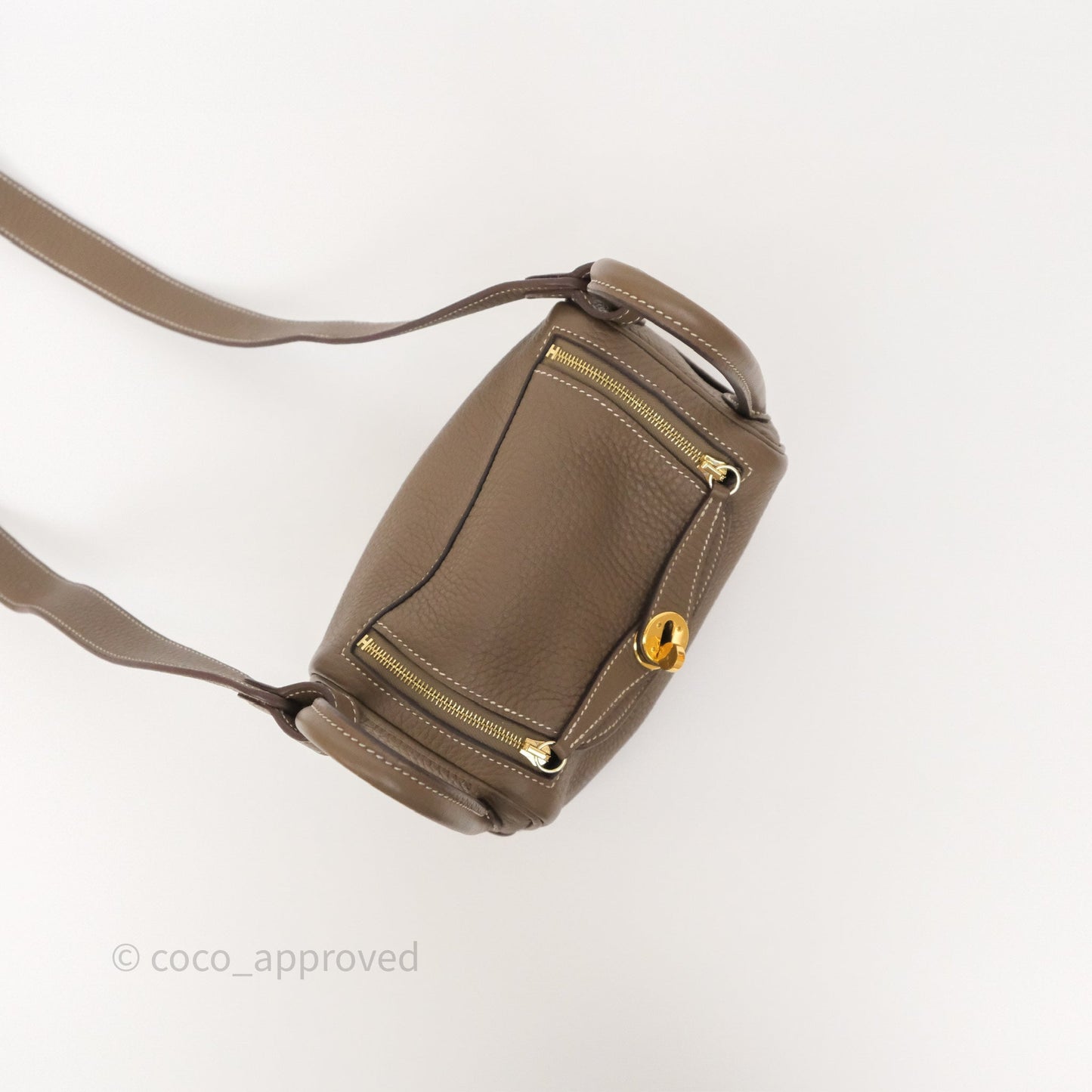 Hermès Mini Lindy 20 Etoupe 18 Clemence Gold Hardware