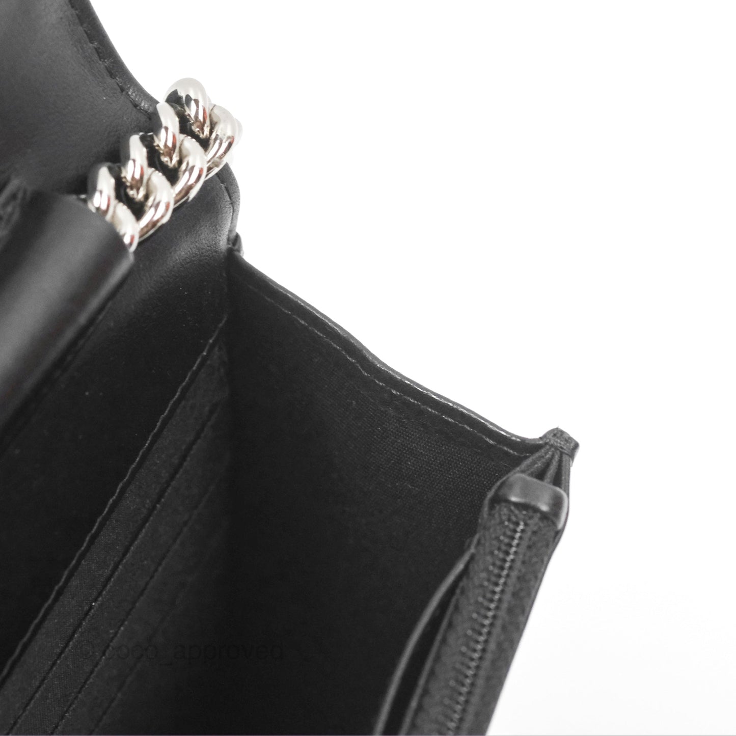 Chanel Chevron Boy Wallet on Chain WOC Black Caviar Silver Hardware