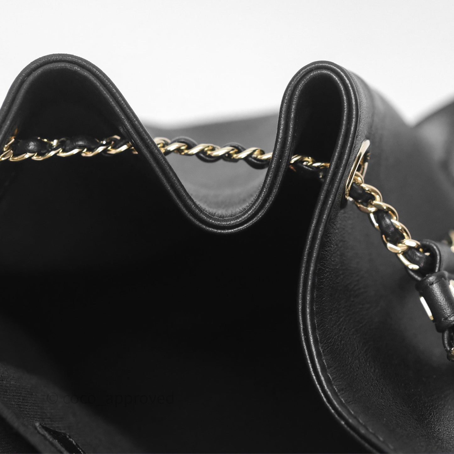 Chanel Quilted Large Duma Drawstring Backpack Black Calfskin