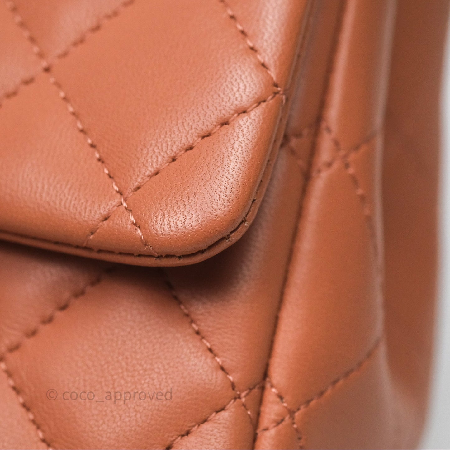 Chanel Mini Square Flap Quilted Dark Beige Lambskin Gold Hardware