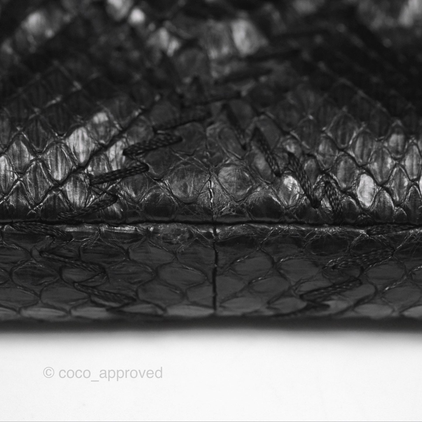 Chanel Quilted Ultimate Stitch Flap Bag Matte Python Black Silver Hardware
