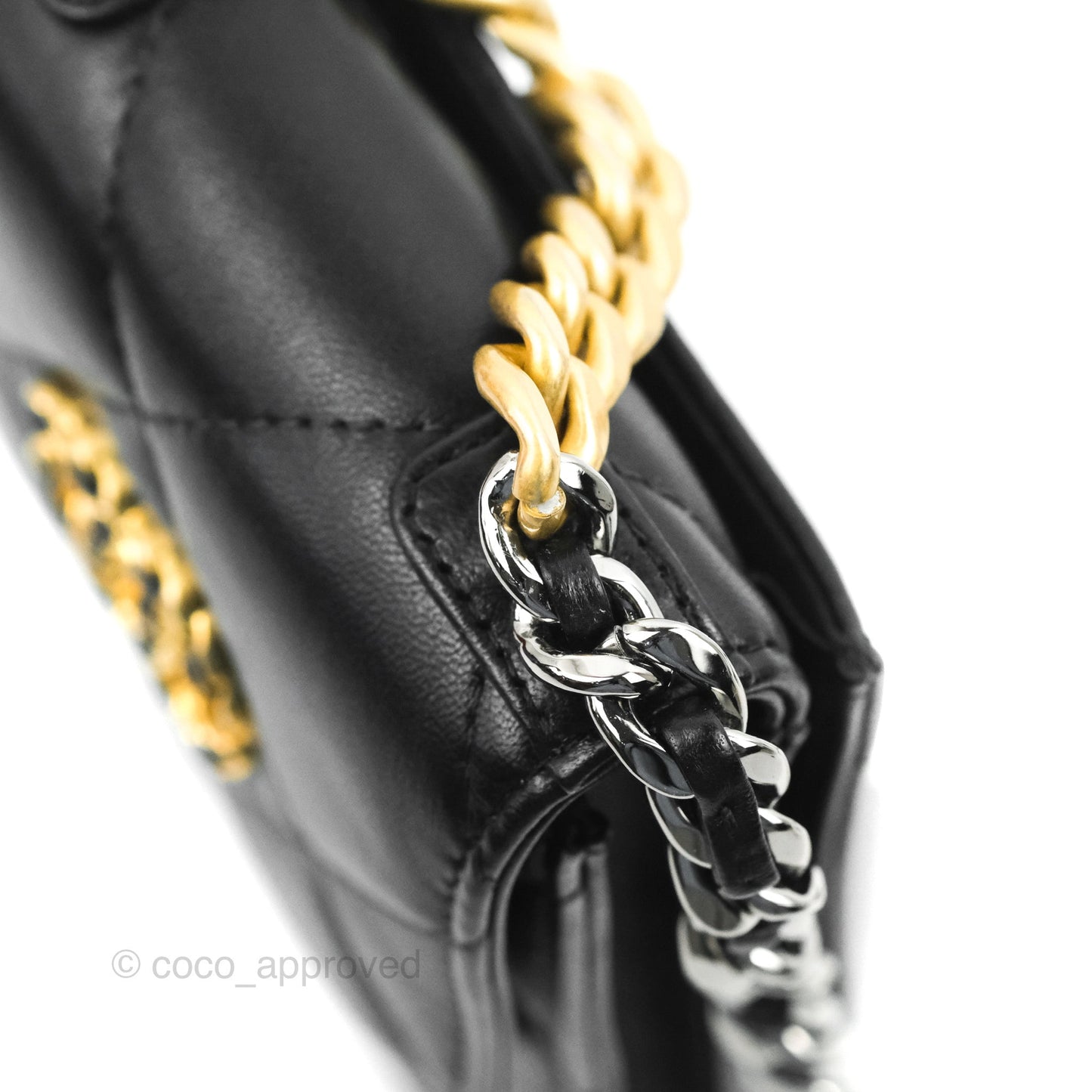 Chanel 19 Phone Holder Black Mixed Hardware