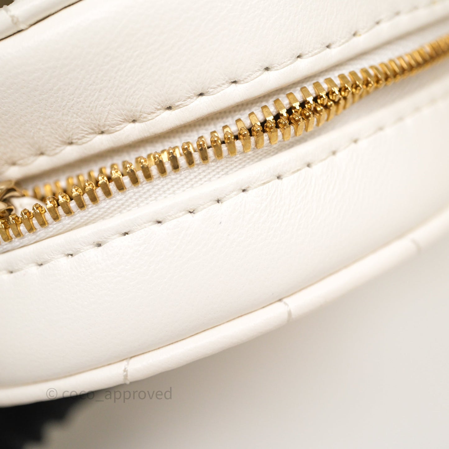 Chanel Large Heart Bag White Lambskin Gold Hardware