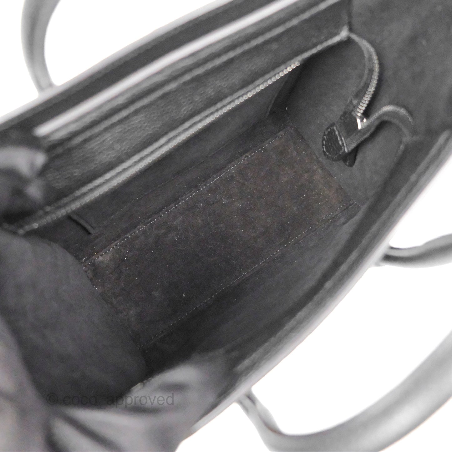 Celine Nano Luggage Bag Black Drummed Calfskin