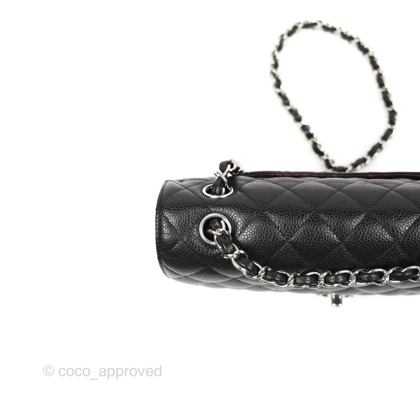 Chanel Classic M/L Medium Flap Quilted Black Caviar Silver Hardware