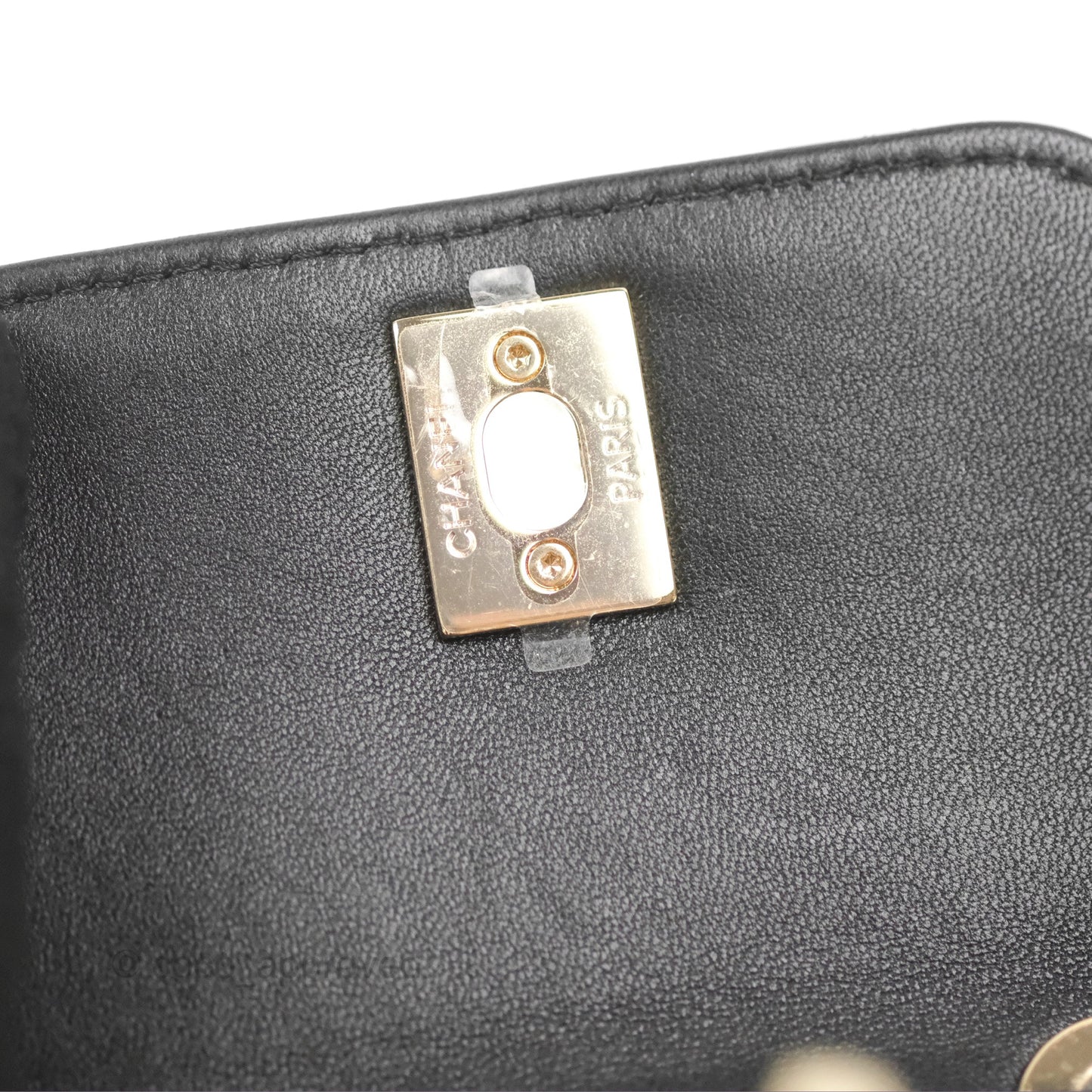 Chanel Mini Quilted Clutch With Chain Black Lambskin Gold Hardware