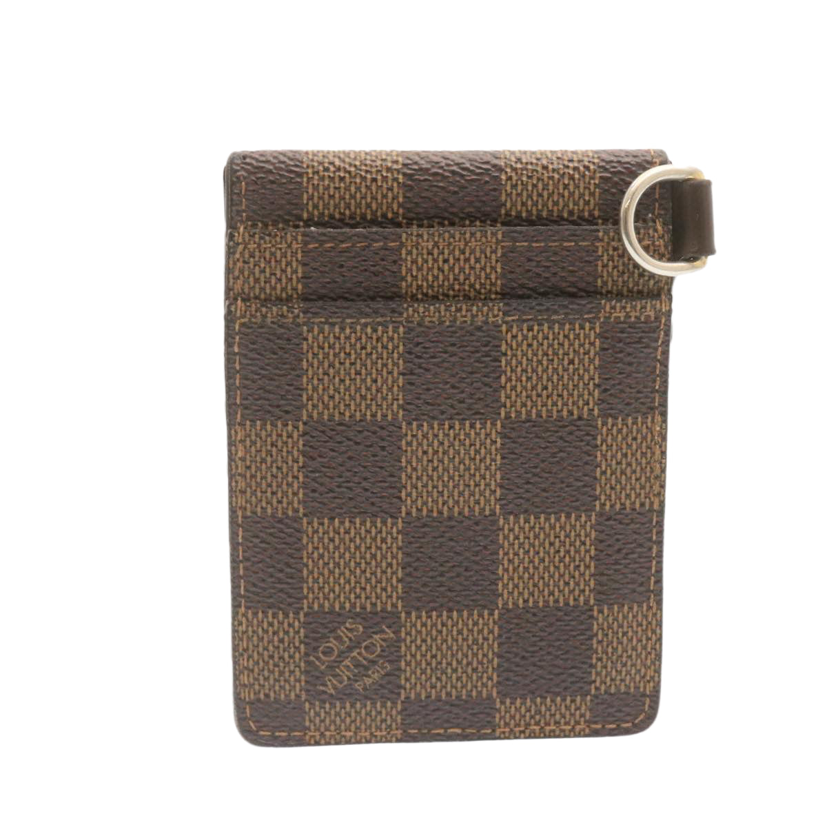 LOUIS VUITTON Damier Ebene Porte Cartes Card ID Pass Case N60016 LV 23155