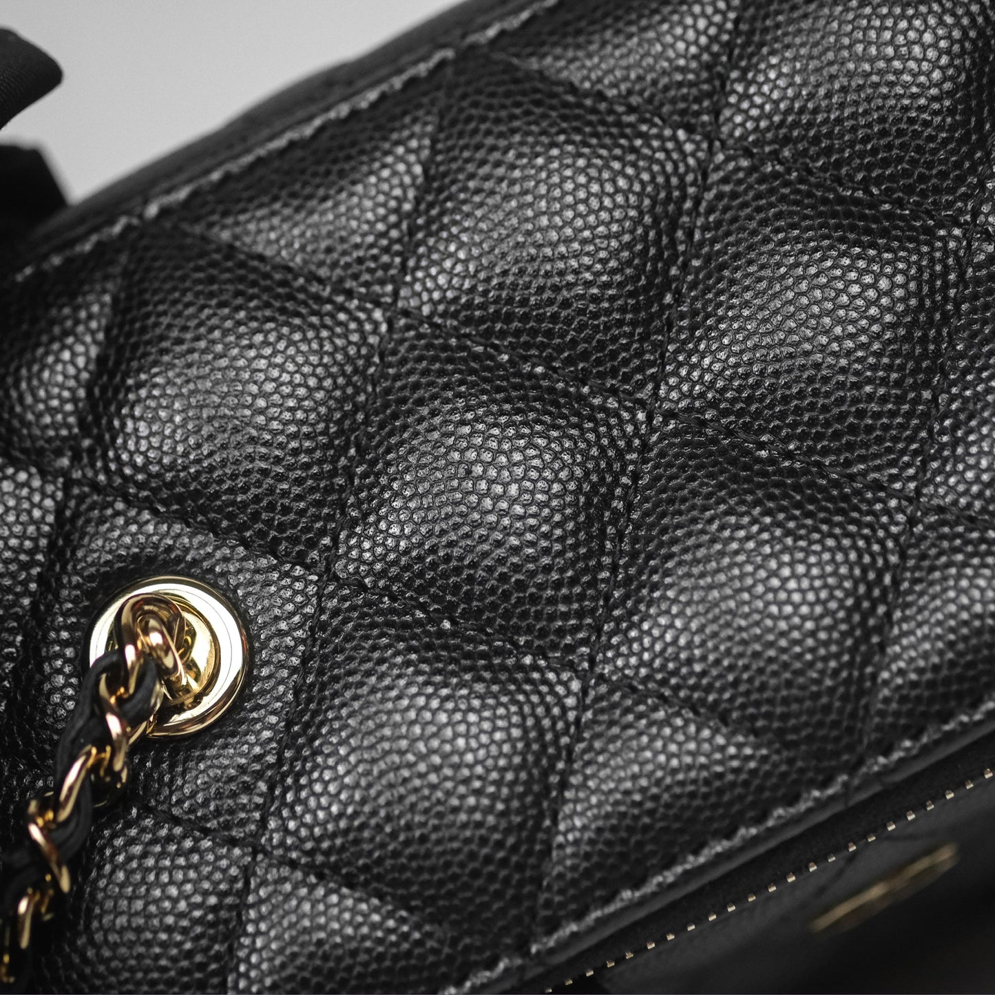 Chanel Vanity Rectangular With Chain Black Caviar Gold Hardware