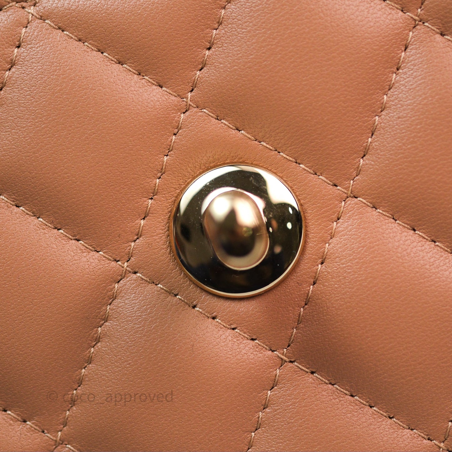 Chanel Mini Crystal Top Handle Wallet On Chain WOC Dark Beige Lambskin Gold Hardware