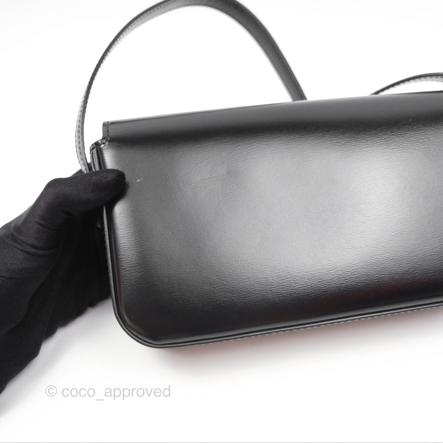 Celine Triomphe Shoulder Bag Black Calfskin