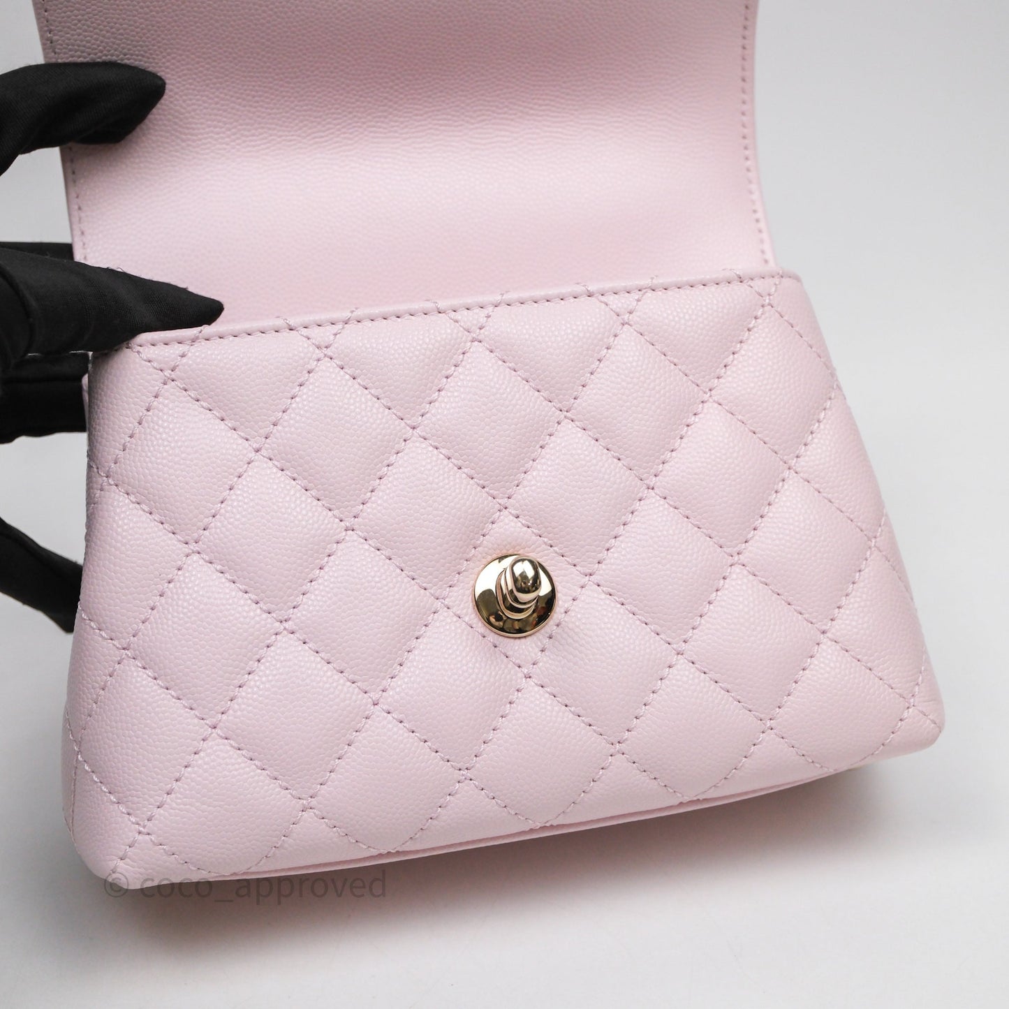 Chanel Mini Coco Handle Light Pink Caviar Gold Hardware